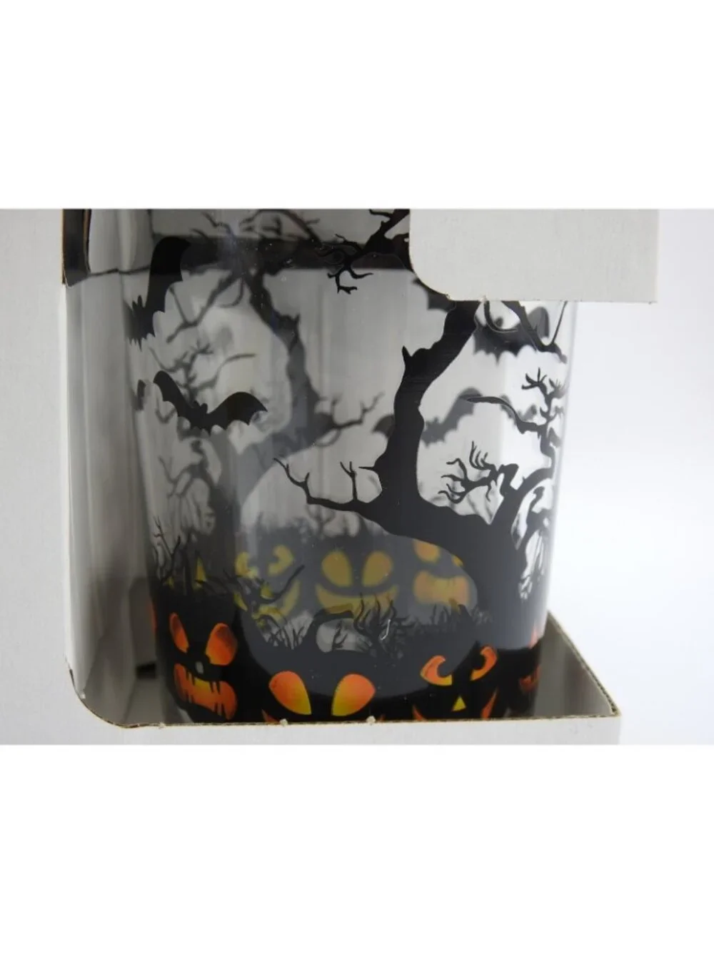 RAKLE Halloween Tumbler Glasses Set of 4 Pumpkins Bats Spooky Trees New